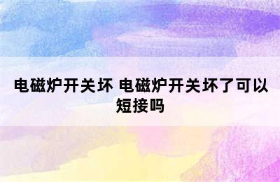 电磁炉开关坏 电磁炉开关坏了可以短接吗